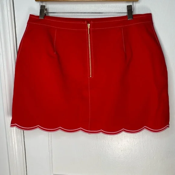 Ramy Brook NWT Cheyrl Scarlet Scallop Hem Mini Skirt - Picture 5 of 7